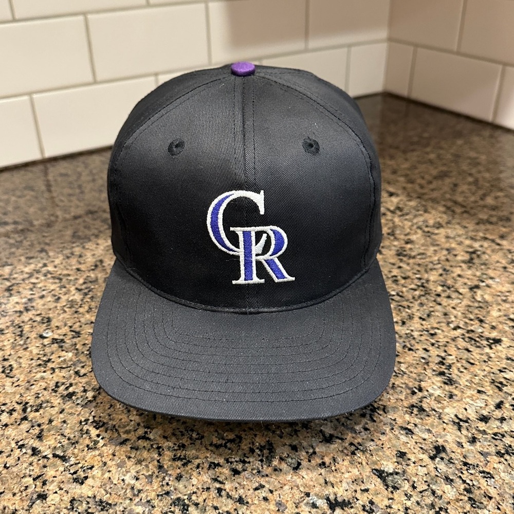 Vtg Colorado Rockies MLB Snapback Twins Enterprises Hat Black
